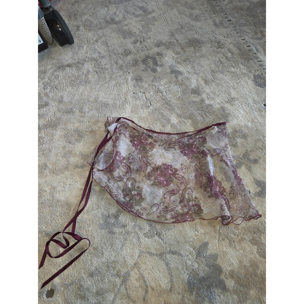 Body Wrappers Floral Paisley Sheer Ballet Wrap Skirt M/L Style 980